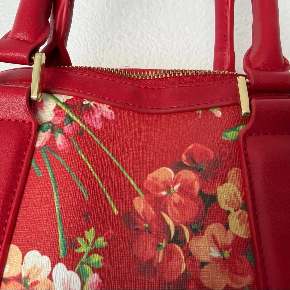 Charming Charlies Floral Red Handbag